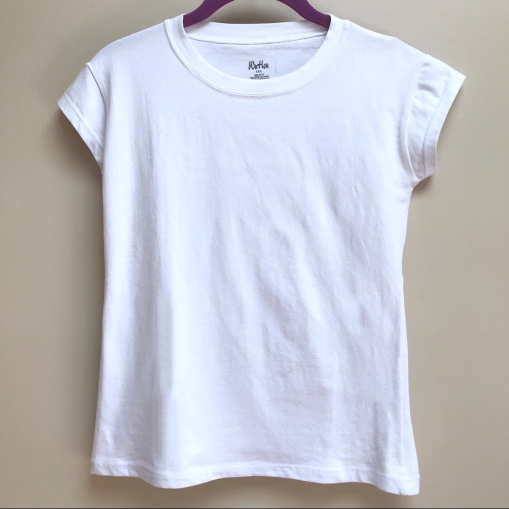 WUTLON WHITE CREW NECK SHORT SLEEVE T-SHIRT - NWOT